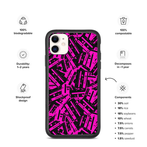 SoundMojo Retro Cassette Pattern iPhone Case